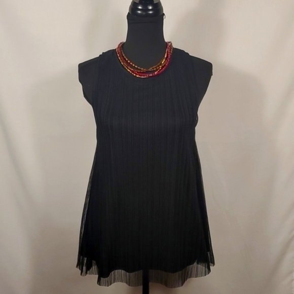 NWT Mimi Chica Black Blouse Size Large | Elegant Simple Sheer - Picture 9 of 10